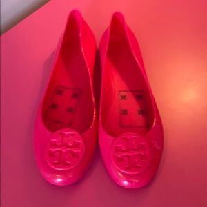 Tory Burch Hot Pink Jelly Ballet Flats never worn
